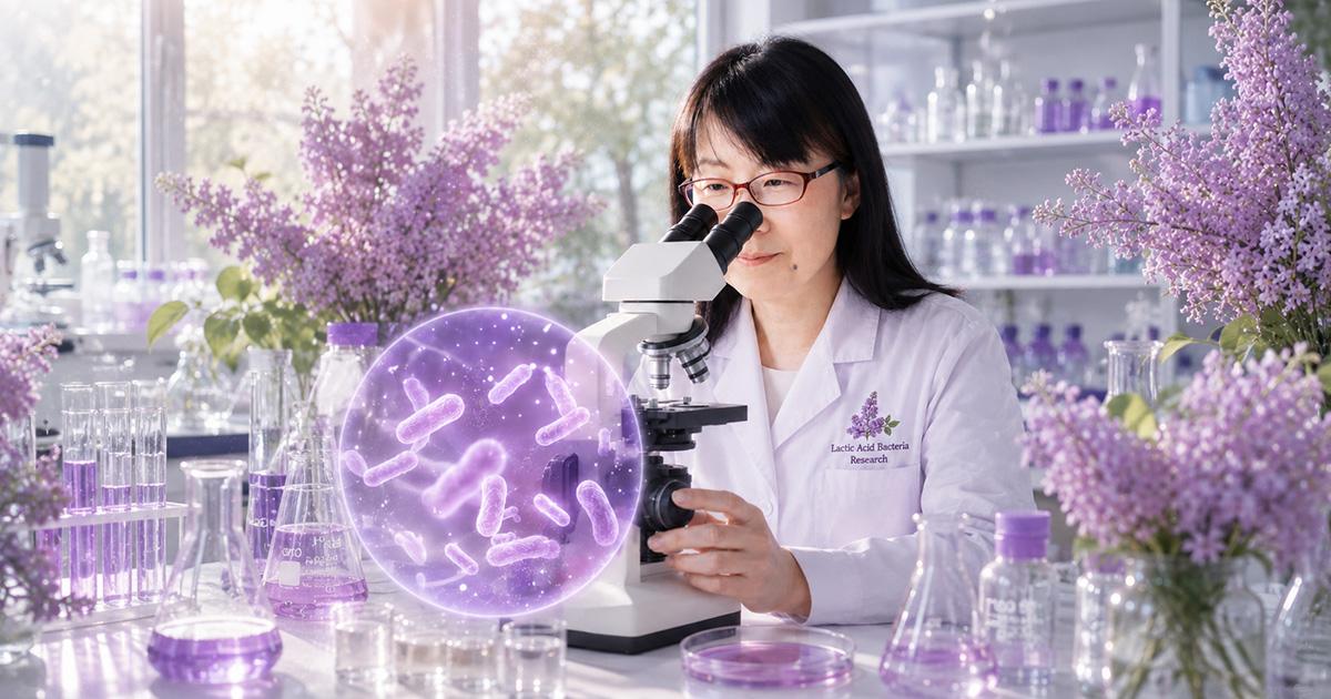 ライラック乳酸菌の研究の様子（Dr.リラ子）