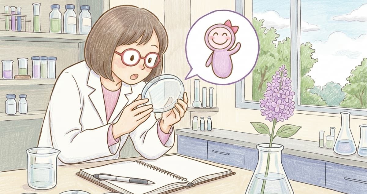 発見の瞬間、培養結果を確認するDr.リラ子