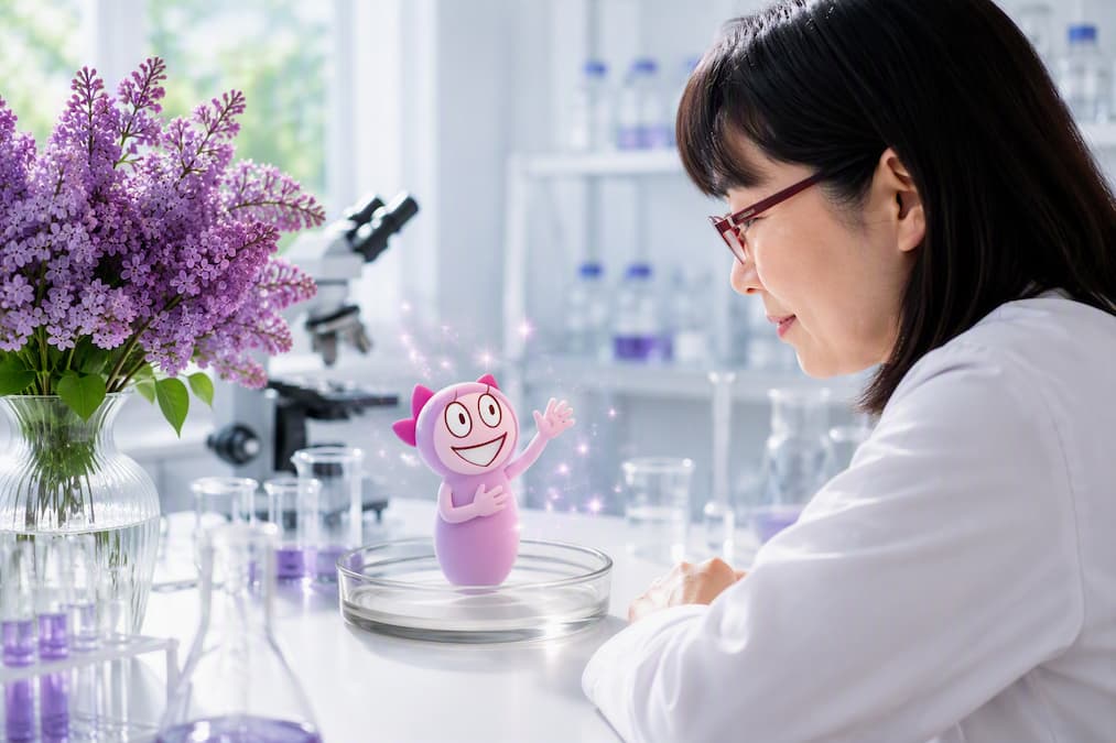 発見の瞬間、培養結果を確認するDr.リラ子